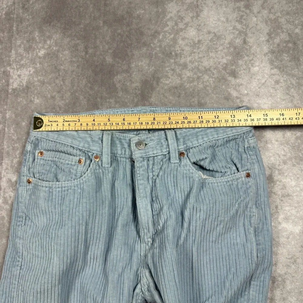 Levis 505 Regular Fit Corduroy Pants Mens 32x30 Light Blue Straight Leg Casual